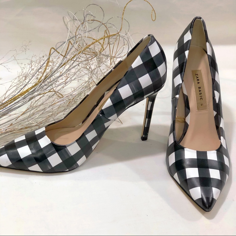 Zara Basic Checkered Stiletto Shoes - image 2